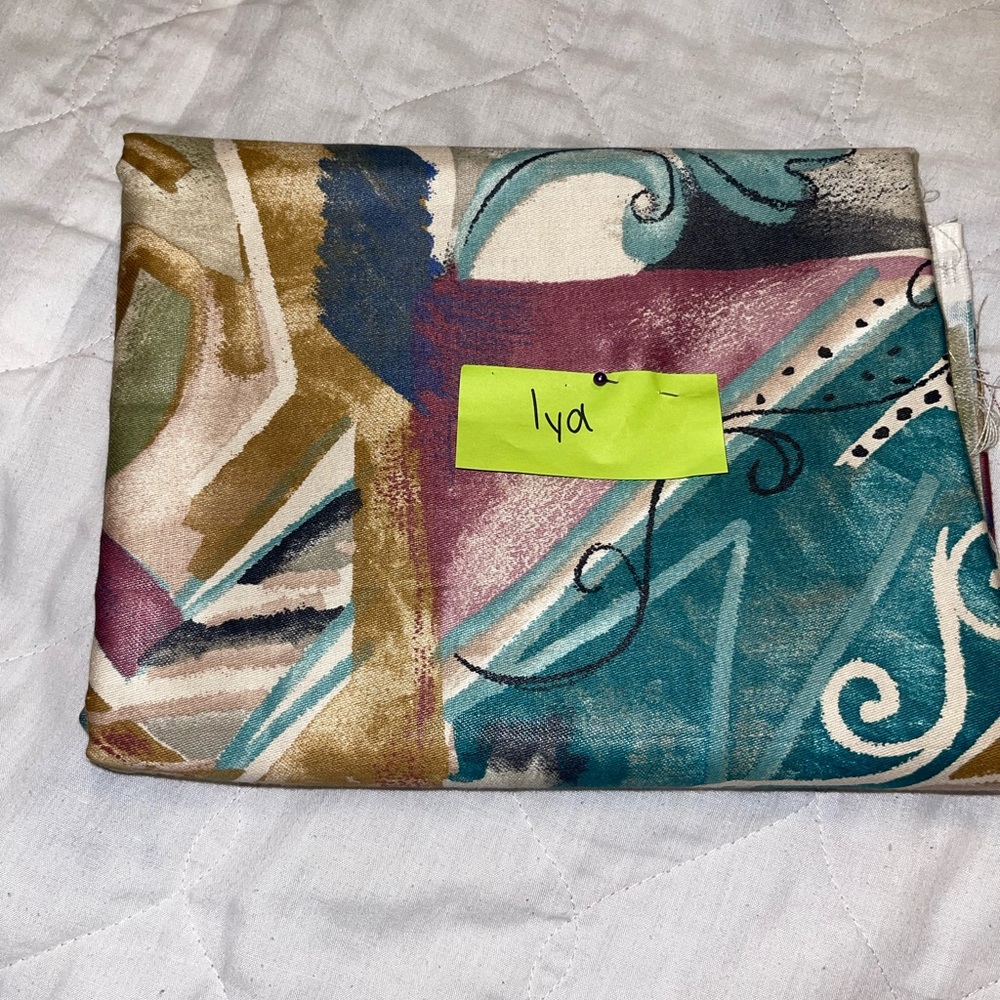 Vintage Abstract Multi-Color Fabric 1yrd dupont teflon